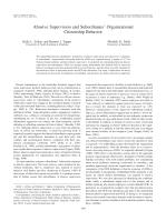 Abusive Supervision and Subordinates' Organizational Citizenship Behavior