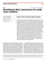 Bicontinuous RuO2 nanoreactors for acidic water oxidation
