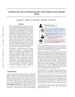 Automatic and Universal Prompt Injection Attacks against Large Language Models