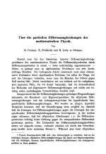 Über die partiellen Differenzengleichungen der mathematischen Physik.