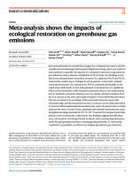 Meta-analysis shows the impacts of ecological restoration on greenhouse gas emissions