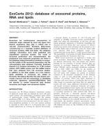 ExoCarta 2012: database of exosomal proteins, RNA and lipids