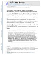 Monolithically integrated high-density vertical organic electrochemical transistor arrays and complementary circuits