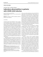 Laboratory abnormalities in patients with COVID-2019 infection