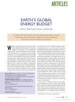 EARTH'S GLOBAL ENERGY BUDGET