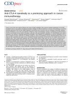 Anti-CTLA-4 nanobody as a promising approach in cancer immunotherapy