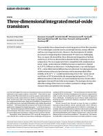 Three-dimensional integrated metal-oxide transistors