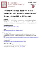 Trends in Suicide Ideation, Plans, Gestures, and Attempts in the United States, 1990-1992 to 2001-2003
