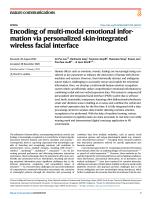 Encoding of multi-modal emotional information via personalized skin-integrated wireless facial interface
