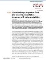 Climate change impact on flood and extreme precipitation increases with water availability