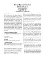 Opinion Spam and Analysis