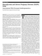 Hyperglycemia and Adverse Pregnancy Outcome (HAPO) Study Associations With Neonatal Anthropometrics