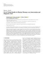 Use of Virtual Reality in Physical Therapy as an Intervention and Diagnostic Tool