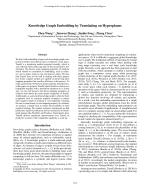 Knowledge Graph Embedding by Translating on Hyperplanes
