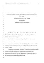 Psychological Resilience: A Review and Critique of Definitions, Concepts and Theory