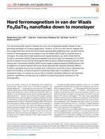 Hard ferromagnetism in van der Waals Fe3GaTe2 nanoflake down to monolayer