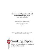 Environmental Regulations, Air and Water Pollution, and Infant Mortality in India