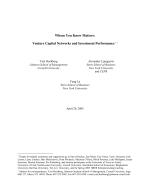 Whom You Know Matters: Venture Capital Networks and Investment Performance