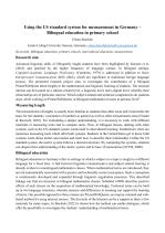 Using the US standard system for measurement in Germany – Bilingual education in primary school