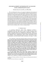 JOB DISPLACEMENT AND MORTALITY: AN ANALYSIS USING ADMINISTRATIVE DATA