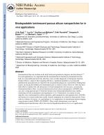 Biodegradable luminescent porous silicon nanoparticles for in vivo applications