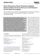 Direct Observation of Room-Temperature Magnetic Skyrmion Motion Driven by Ultra-Low Current Density in Van Der Waals Ferromagnets
