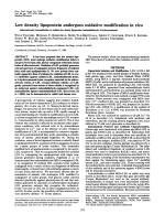 Low density lipoprotein undergoes oxidative modification in vivo