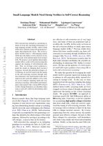 Small Language Models Need Strong Verifiers to Self-Correct Reasoning