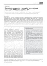 Developing questionnaires for educational research: AMEE Guide No. 87