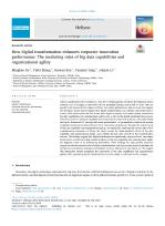 How digital transformation enhances corporate innovation performance: The mediating roles of big data capabilities and organizational agility