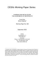 FAIRNESS AND RETALIATION: THE ECONOMICS OF RECIPROCITY