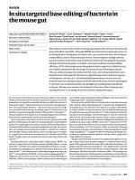 In situ targeted base editing of bacteria in the mouse gut