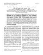Controlled Gene Expression Systems for Lactococcus lactis with the Food-Grade Inducer Nisin