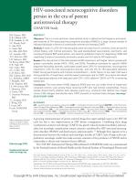 HIV-associated neurocognitive disorders persist in the era of potent antiretroviral therapy CHARTER Study