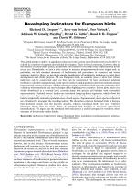 Developing indicators for European birds