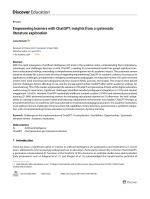 Empowering learners with ChatGPT: insights from a systematic literature exploration