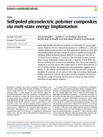Self-poled piezoelectric polymer composites via melt-state energy implantation