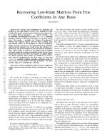 Recovering Low-Rank Matrices From Few Coefficients In Any Basis