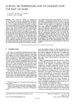 SURFACE AIR TEMPERATURE AND ITS CHANGES OVER THE PAST 150 YEARS