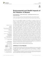 Environmental and Health Impacts of Air Pollution: A Review