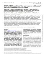JASPAR 2020: update of the open-access database of transcription factor binding profiles