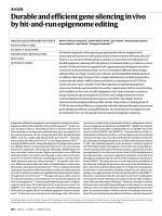Durable and efficient gene silencing in vivo by hit-and-run epigenome editing