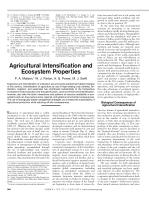 Agricultural Intensification and Ecosystem Properties