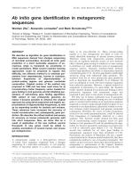 Ab initio gene identification in metagenomic sequences