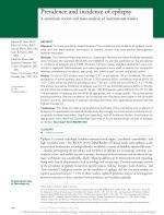 Prevalence and incidence of epilepsy: A systematic review and meta-analysis of international studies