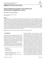Physical methods for preparation of nanomaterials, their characterization and applications: a review