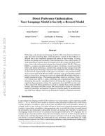 Direct Preference Optimization: Your Language Model is Secretly a Reward Model