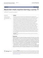 Blockchain meets machine learning: a survey
