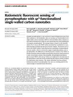 Ratiometric fluorescent sensing of pyrophosphate with sp3-functionalized single-walled carbon nanotubes