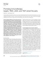 Promising immunotherapy targets: TIM3, LAG3, and TIGIT joined the party